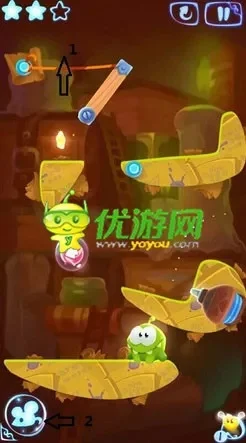 割绳子游戏第5关攻略　割绳子第5关怎么过