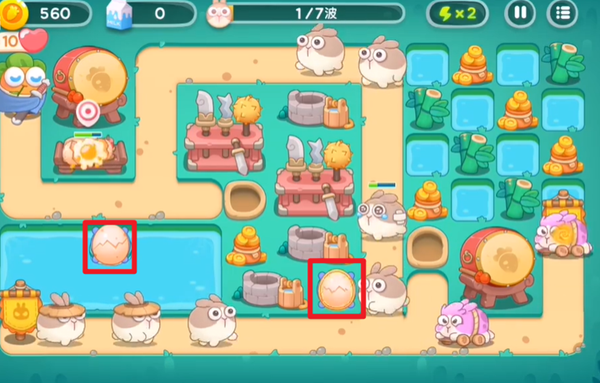 保卫萝卜4秋天的第一杯奶茶第11关攻略：蛋壳炮塔通关技巧