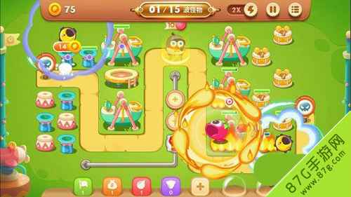 保卫萝卜3游乐场爬梯第10关通关攻略：拳套与月亮组合的胜利之道