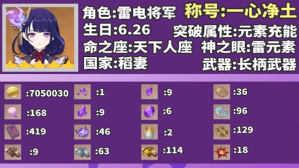 原神雷电将军0命当主C的可行性分析