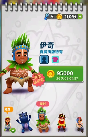 伊奇在《地铁跑酷夏威夷中文版》中的表现及获取方式分析