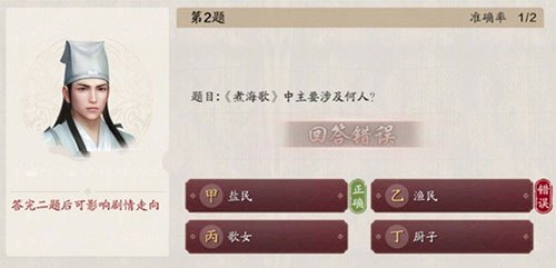 天涯明月刀手游白衣卿相奇遇答案解析