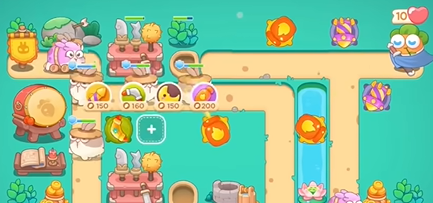 保卫萝卜4秋天的第一杯奶茶第7关通关攻略：回旋镖+燃烧瓶组合详解