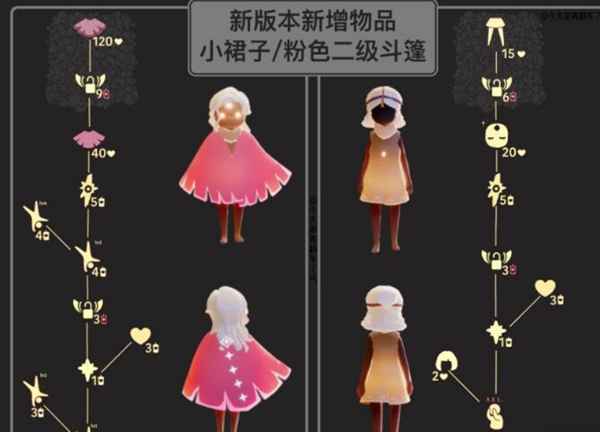 光遇国服彩虹日推出二级斗篷与小裙子，小裙子仅需15爱心兑换