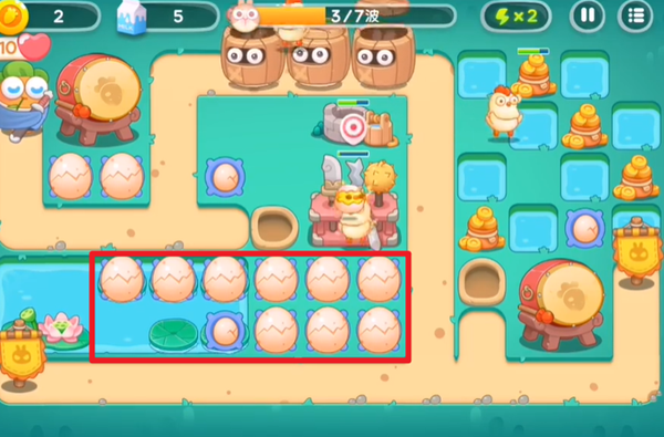 保卫萝卜4秋天的第一杯奶茶第11关攻略：蛋壳炮塔通关技巧