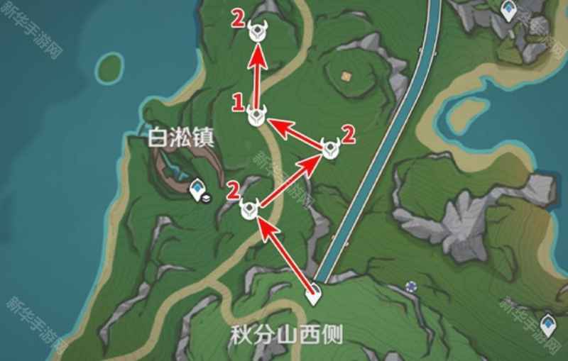 原神发条机关位置全图解：爱可菲突破材料收集路线图