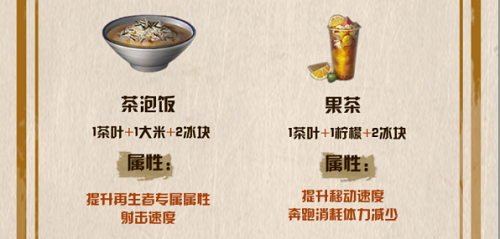 明日之后茶叶食谱配方全解析