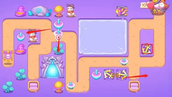 保卫萝卜4阿波与魔法宝藏第64关通关攻略