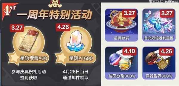 崩坏星穹铁道2.1周年庆奖励攻略：如何领取丰富奖励
