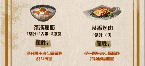 明日之后茶叶食谱配方全解析