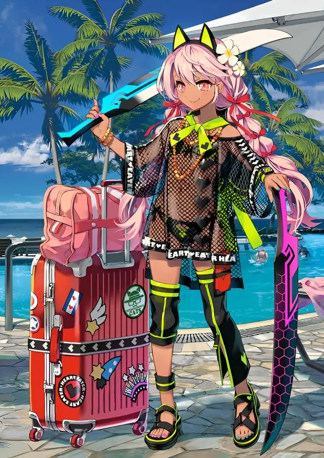 命运冠位指定日服泳装克洛伊灵基立绘全解析