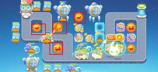 保卫萝卜4太空穿越第38关：太阳花使用技巧与搭配心得