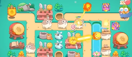 保卫萝卜4秋天的第一杯奶茶第7关通关攻略：回旋镖+燃烧瓶组合详解