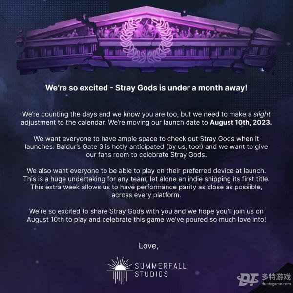 《流浪之神》延期背后的小心思：避开竞争、优化体验，为玩家留出喘息空间