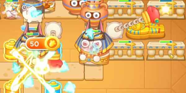 保卫萝卜4法老归来第47关通关攻略：关键在于早开机关，合理配置炮塔