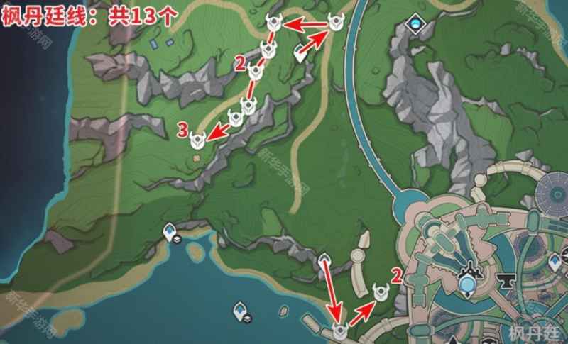 原神发条机关位置全图解：爱可菲突破材料收集路线图