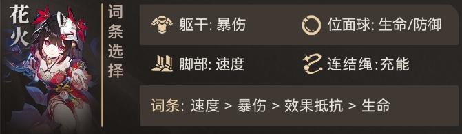 崩坏星穹铁道花火主副词条选择攻略：暴伤、速度与充能的优先级解析
