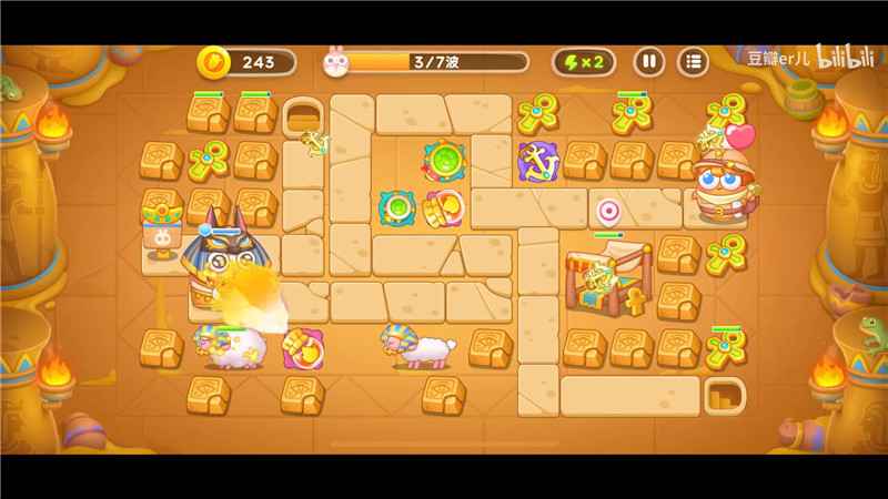 保卫萝卜4法老归来第65关乌龟船锚核心打法攻略