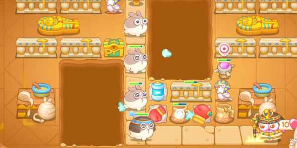 保卫萝卜4法老归来第47关通关攻略：关键在于早开机关，合理配置炮塔