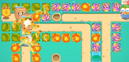 保卫萝卜4秋天的第一杯奶茶第7关通关攻略：回旋镖+燃烧瓶组合详解