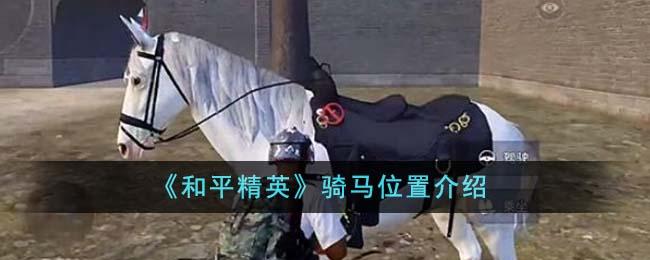 和平精英骑马全攻略：这些地方千万别错过