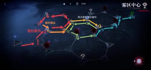 无期迷途雾区中心怎么走出来的：颜色路线攻略