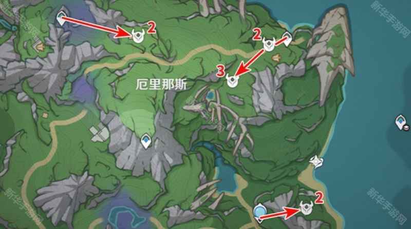 原神发条机关位置全图解：爱可菲突破材料收集路线图