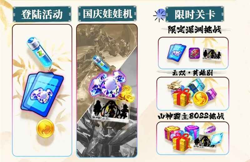 国庆福利大放送：机动战队大作战活动汇总