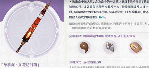 原神东花坊时雨突破材料全解析