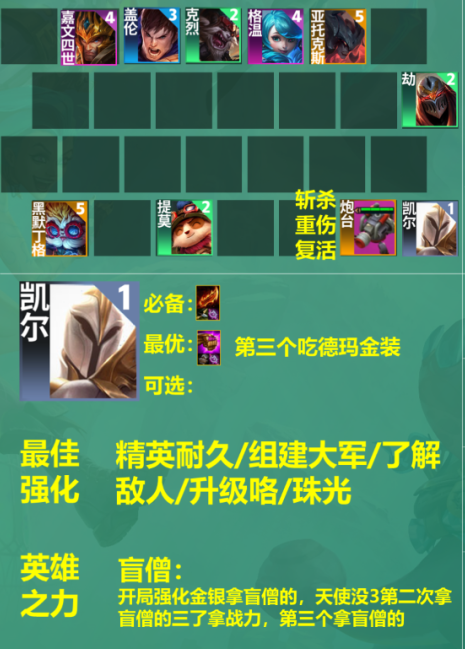 云顶之弈S9凯尔主C阵容玩法全解析